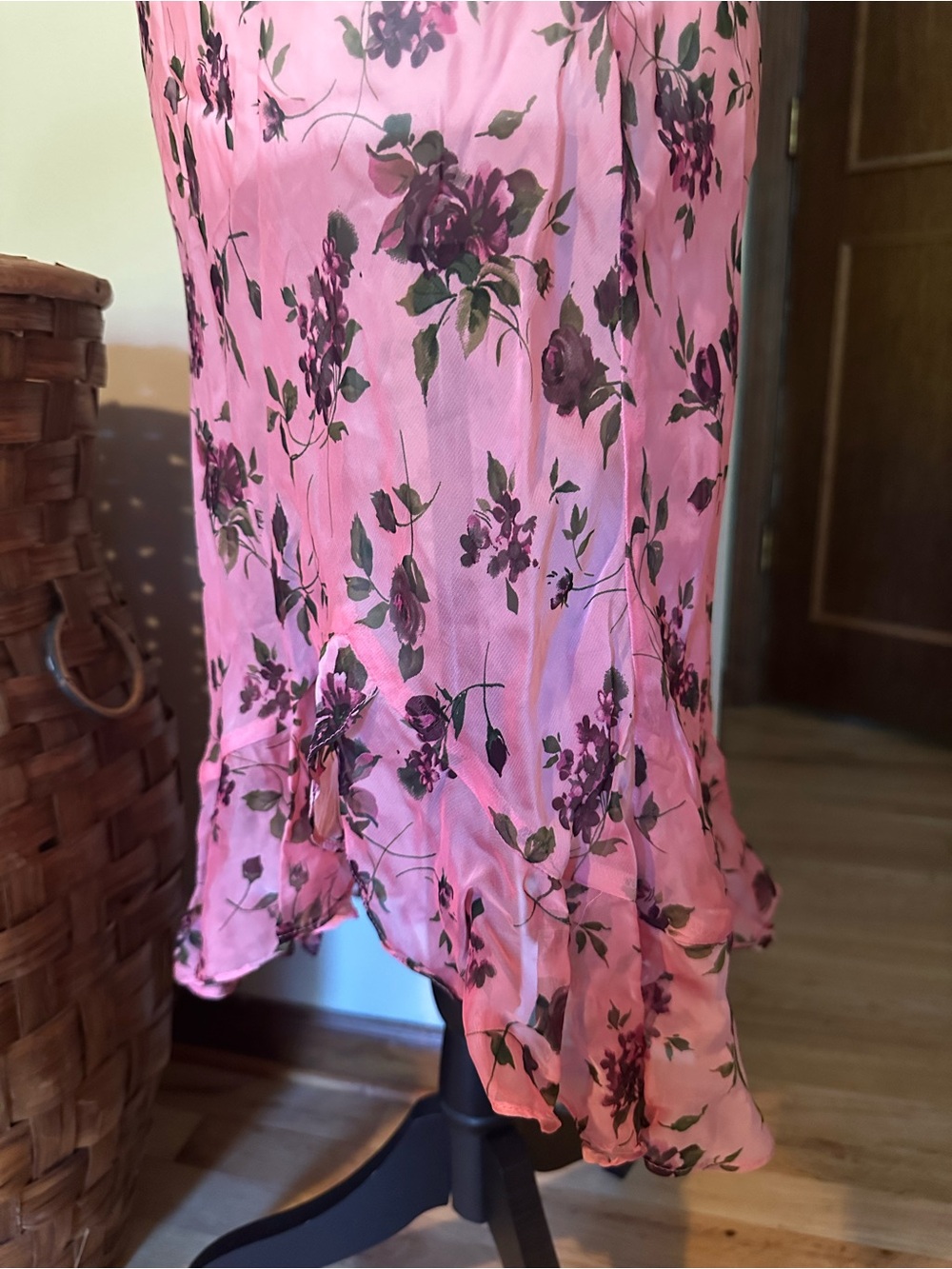 Floral Pink Sleeveless Midi Dress Betsey Johnson Vintage - Picture 4 of 7